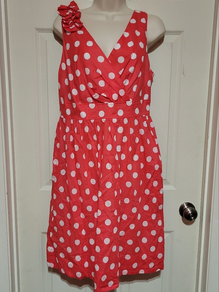 Amanda Lane Dress -Size: 10 - Red and White Polka Dot Dress All Occasions